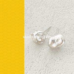 blue blood, australian white keshi earring