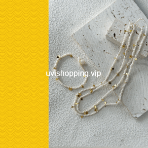 double layered gold long necklace