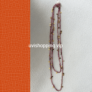 natural gemstone pink tourmaline gold long necklace